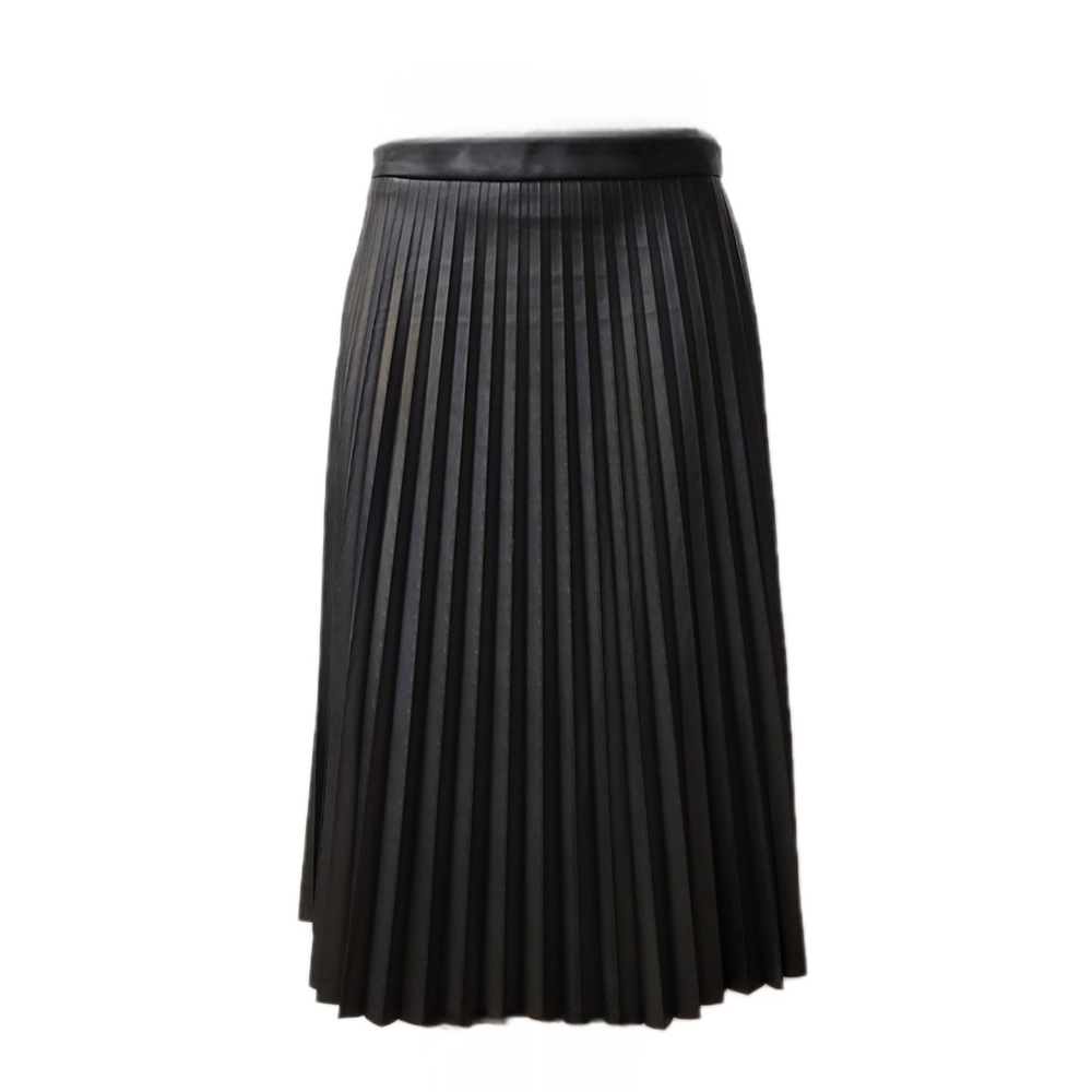 7 For All Mankind Faux Leather Pleated Skirt
